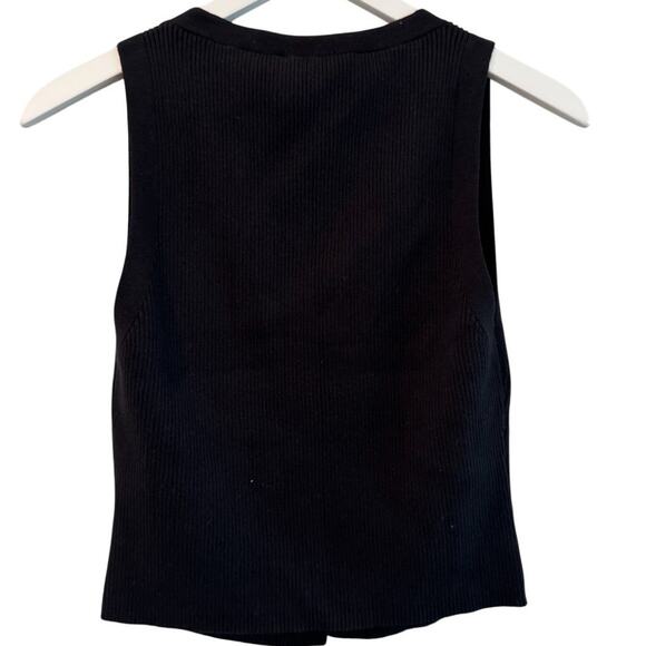 Reformation Myrtle Cotton Sweater Vest Black - Picture 8 of 13